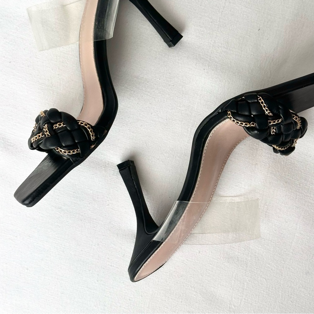Rampage Square Toe Clear Heeled Sandals - Picture 3 of 6